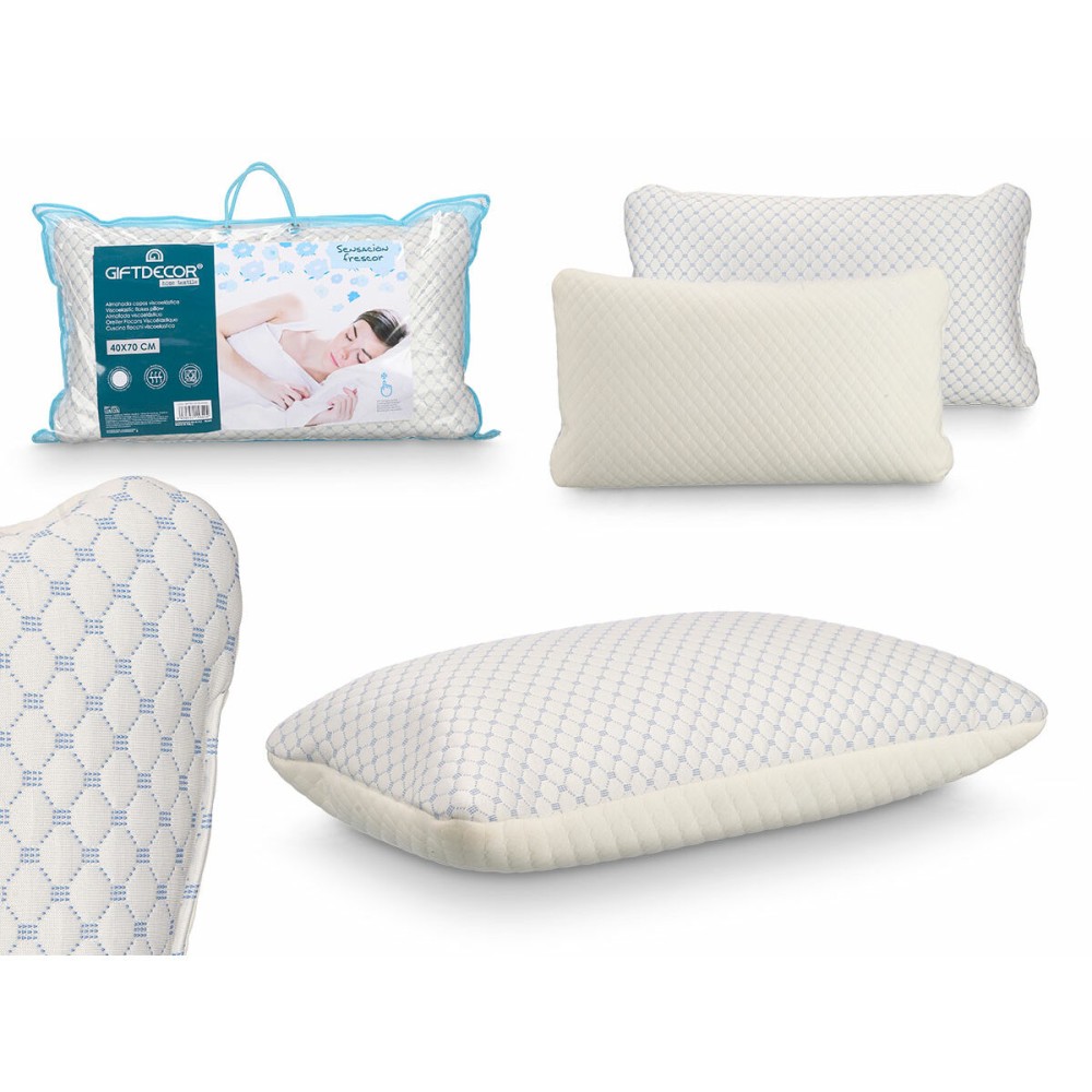 Oreiller en Viscoélastique Gift Decor Blanc 70 x 15 x 40 cm Rafraîchissant (6 Unités)