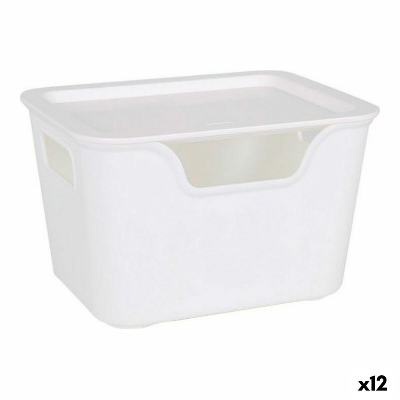 Storage Box with Lid Bella Anthracite 17,9 x 13,9 x 11,2 cm (12 Units) (18 x 14 x 11 cm)