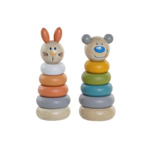 Jouet Educatif Home ESPRIT 5,5 x 5,5 x 14 cm animaux (2 Unités)