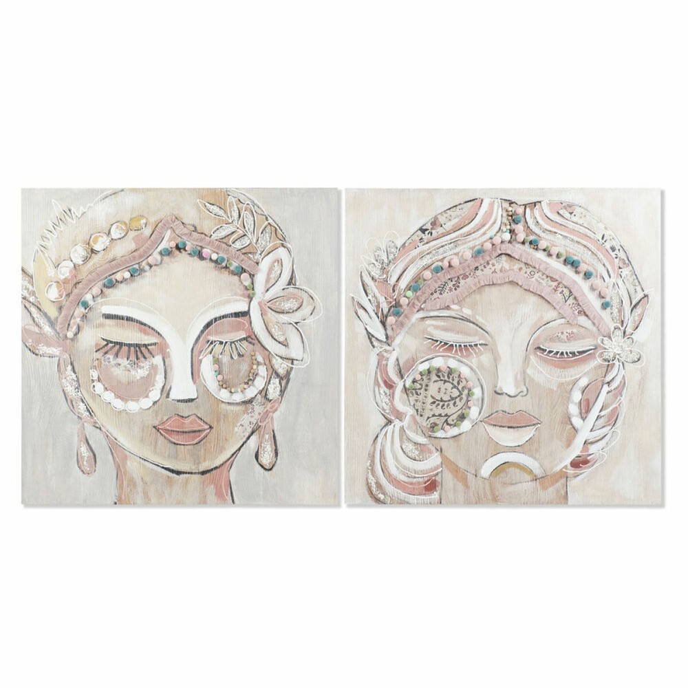 Toile DKD Home Decor Pin Toile 90 x 3,7 x 90 cm