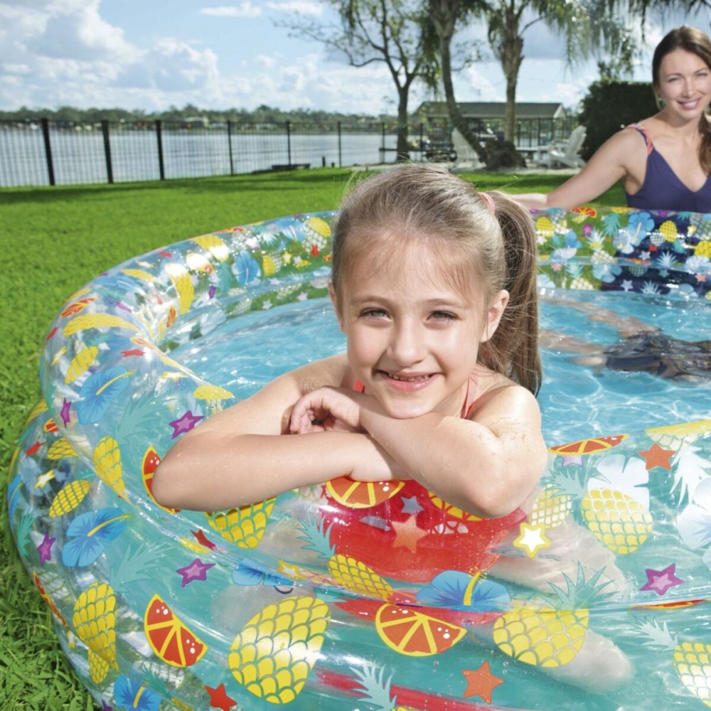 Bestway Aufblasbares Pool 3 Ringe Tropisch Transparent 170x53 cm +6 Jahre Garten 51048