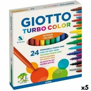 Set of Felt Tip Pens Giotto Turbo Color Multicolour (5 Units)