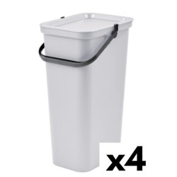 Poubelle recyclage Tontarelli Moda 38 L Blanc (4 Unités)