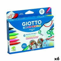 Ensemble de Marqueurs Giotto Decor Textile Multicouleur (6 Unités)