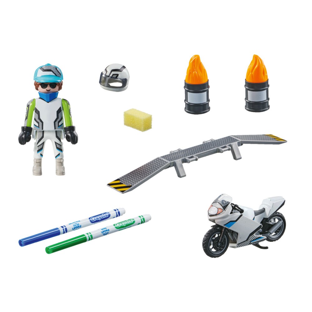 Ensemble de jouets Playmobil Color Moto 18 Pièces