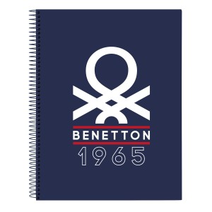 Notizbuch Benetton Varsity Grau Marineblau A4 120 Blatt