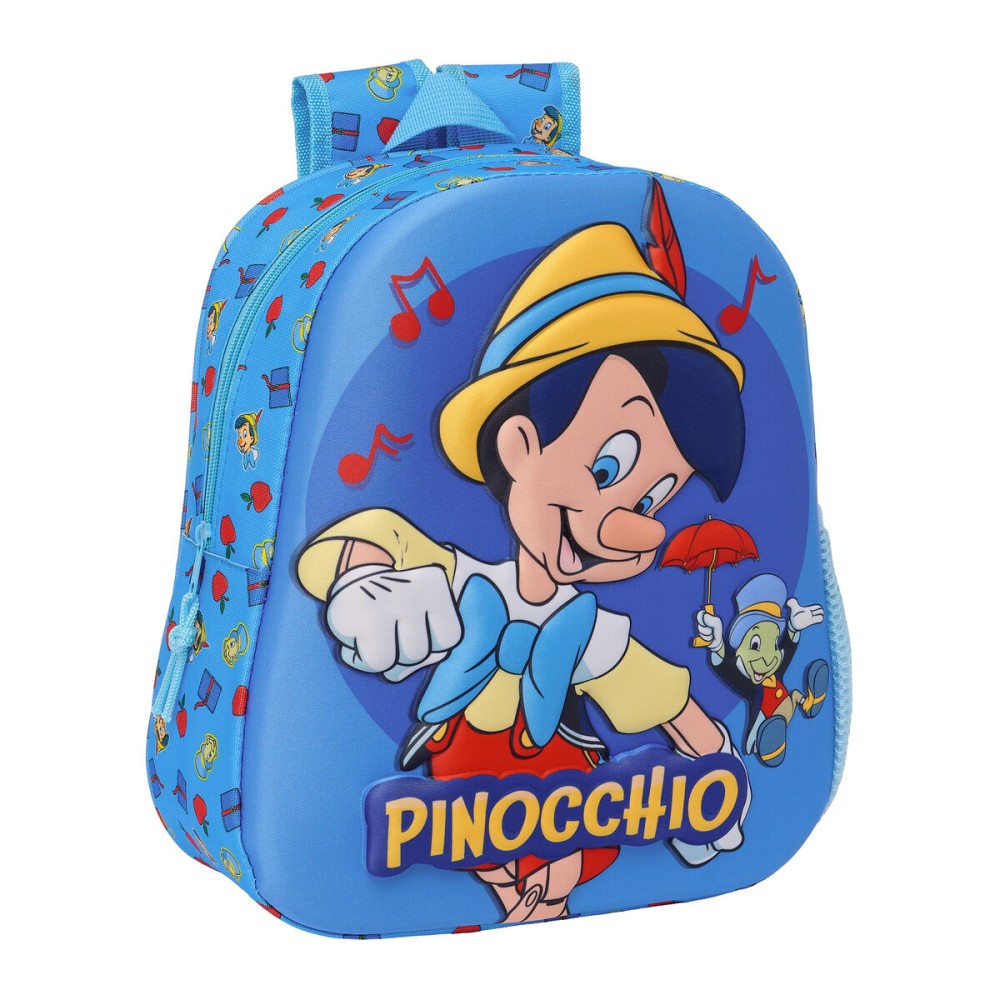 Kinderrucksack 3D Clásicos Disney Pinochio Blau 27 x 33 x 10 cm