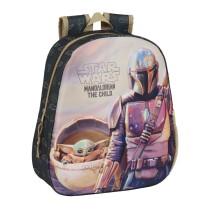 Kinderrucksack 3D The Mandalorian Schwarz Beige 27 x 33 x 10 cm