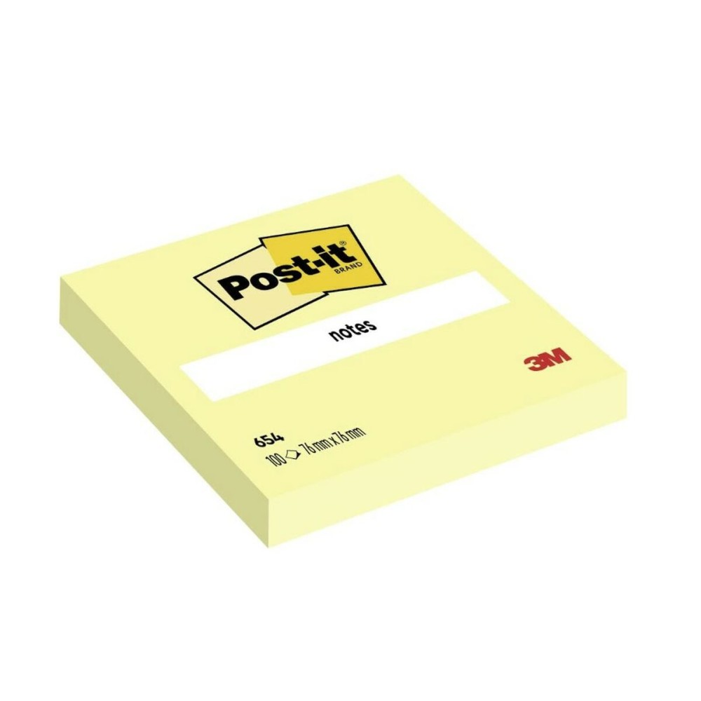 Notes Adhésives Post-it 654 Jaune 76 x 76 mm (12 Unités)