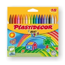 Crayons gras de couleur Plastidecor Multicouleur (12 Unités)