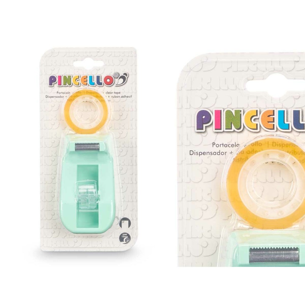 Sellotape Dispenser Pincello Green Purple Pink 10 x 21,5 x 4,5 cm (12 Units)
