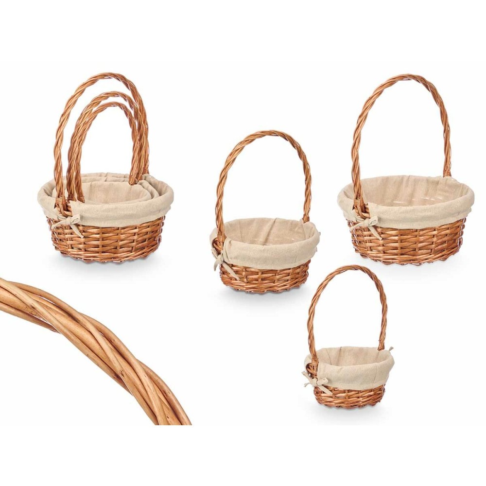 Basket set Kipit Natural Polyester Cotton wicker 3 Pieces (8 Units)