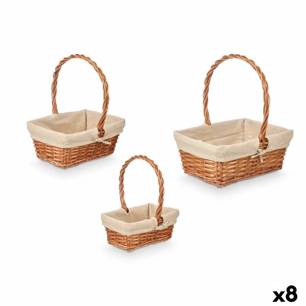 Basket set Kipit Natural Polyester Cotton wicker 3 Pieces (8 Units)