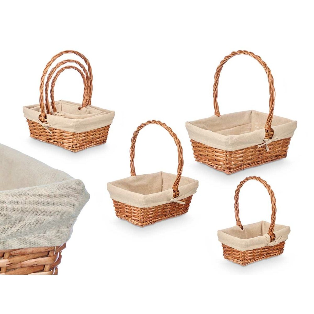 Basket set Kipit Natural Polyester Cotton wicker 3 Pieces (8 Units)