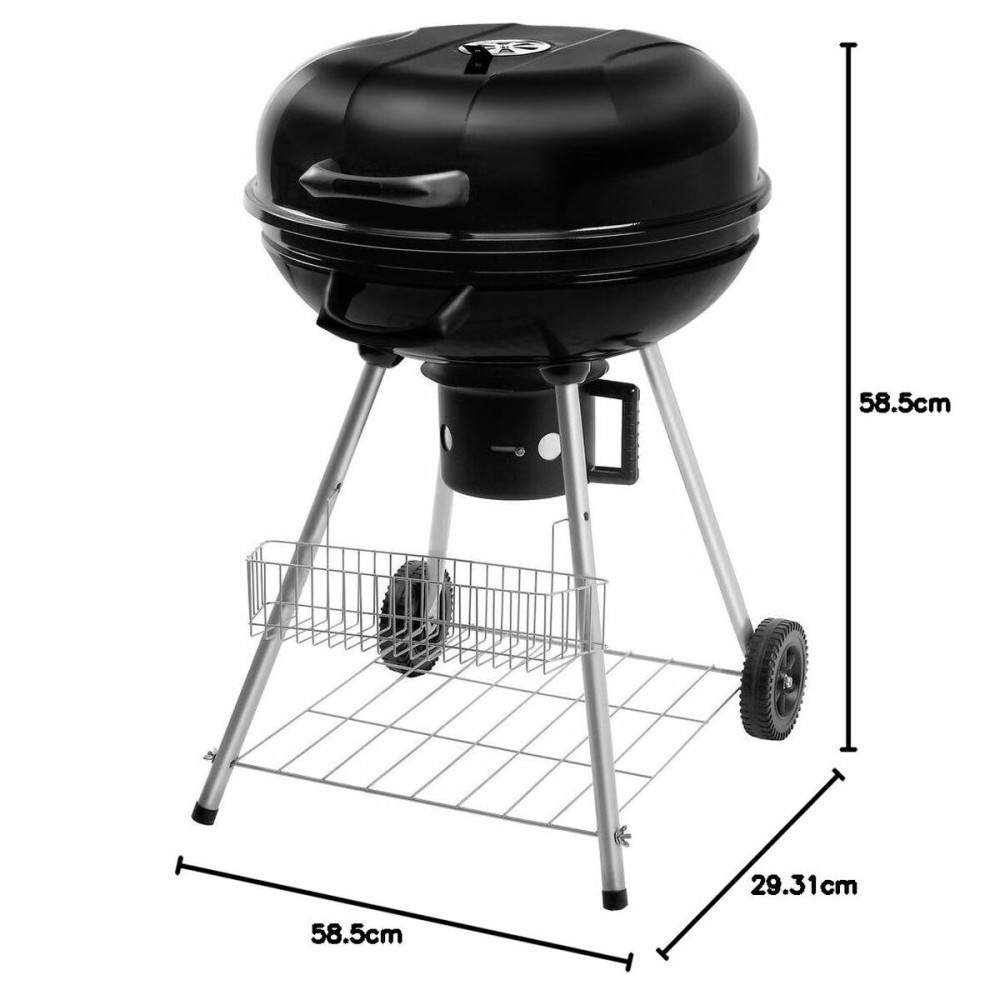 Kohlegrill mit Deckel und Rädern Fieldmann FZG 1004 Schwarz rund