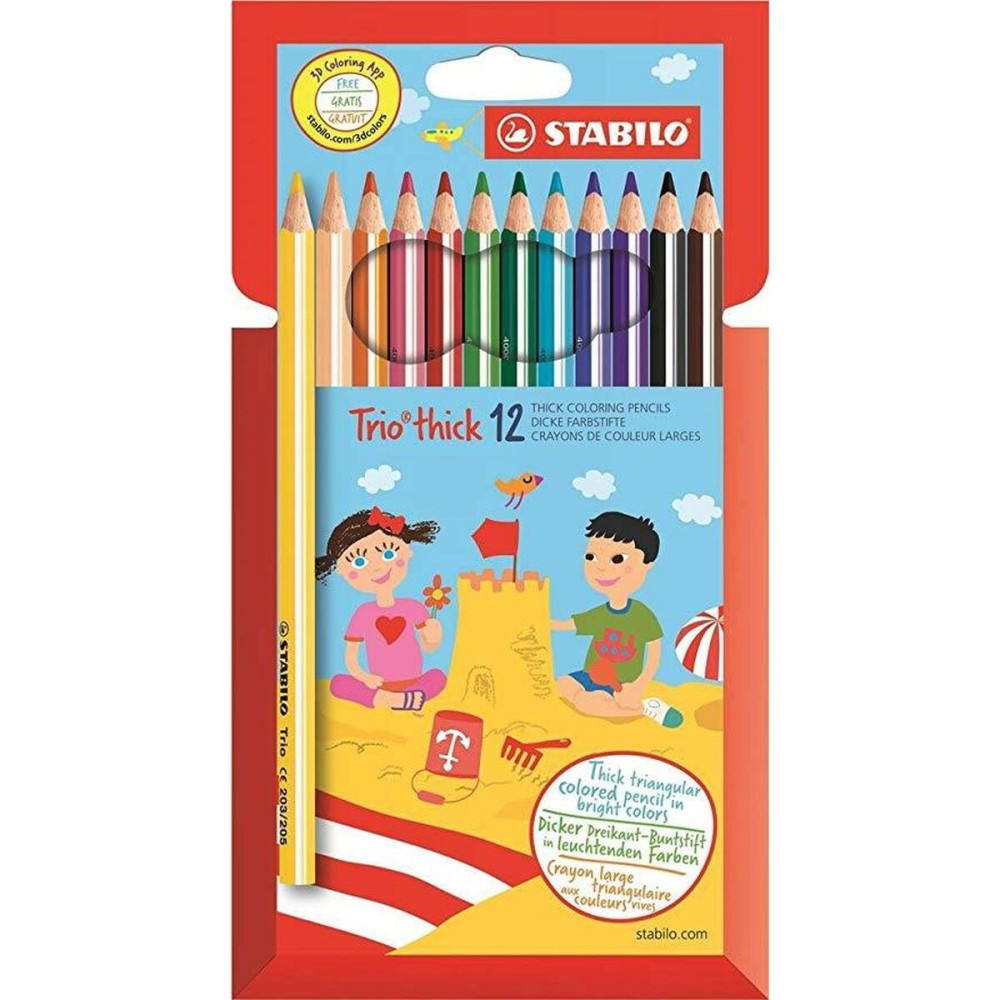 Colouring pencils Stabilo Trio Tick Multicolour (6 Units)