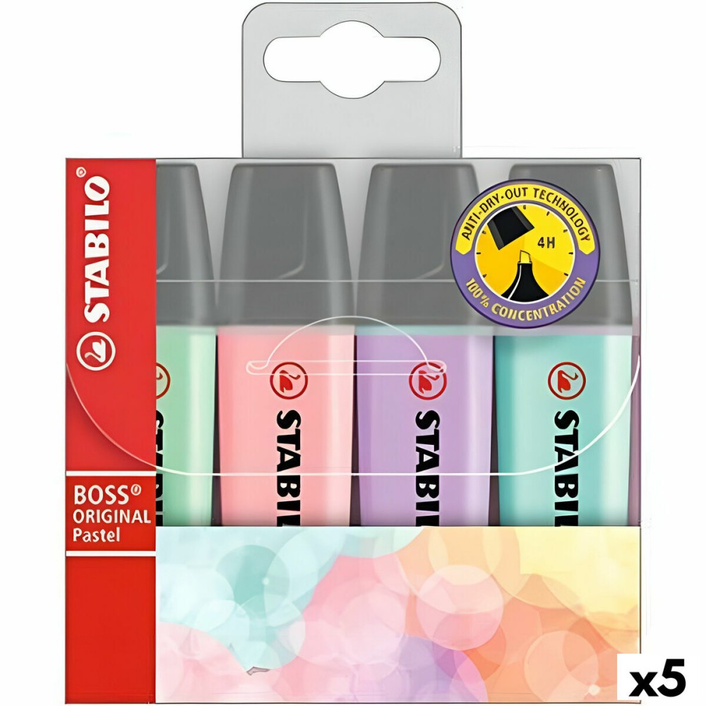 Fluorescent Marker Set Stabilo Boss Multicolour (5 Units)