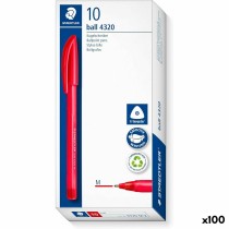 Ensemble de Stylos Staedtler Ball 4320 Rouge 1 mm (100 Unités)