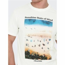 Men’s Short Sleeve T-Shirt Only & Sons Onskolton Reg Beach White