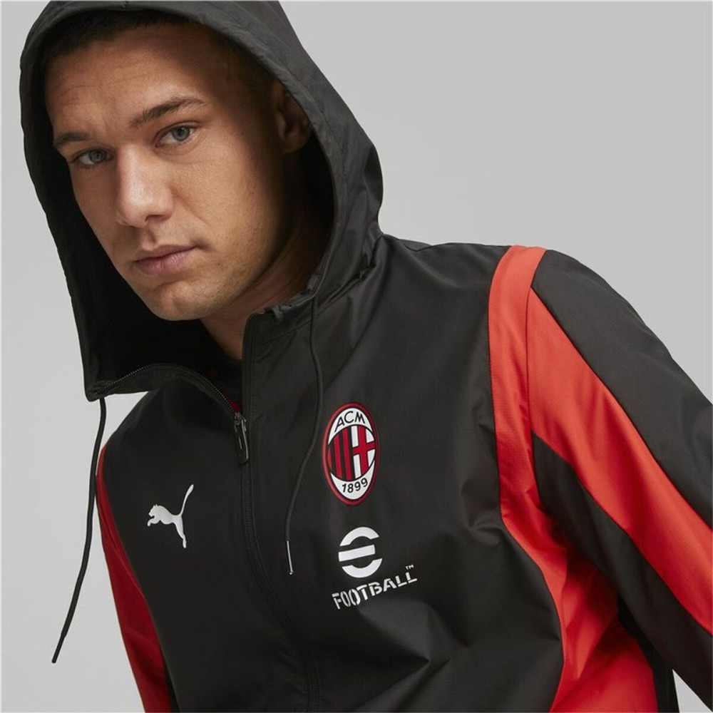 Veste de Sport pour Homme Puma Ac Milan Prematch Noir Rouge