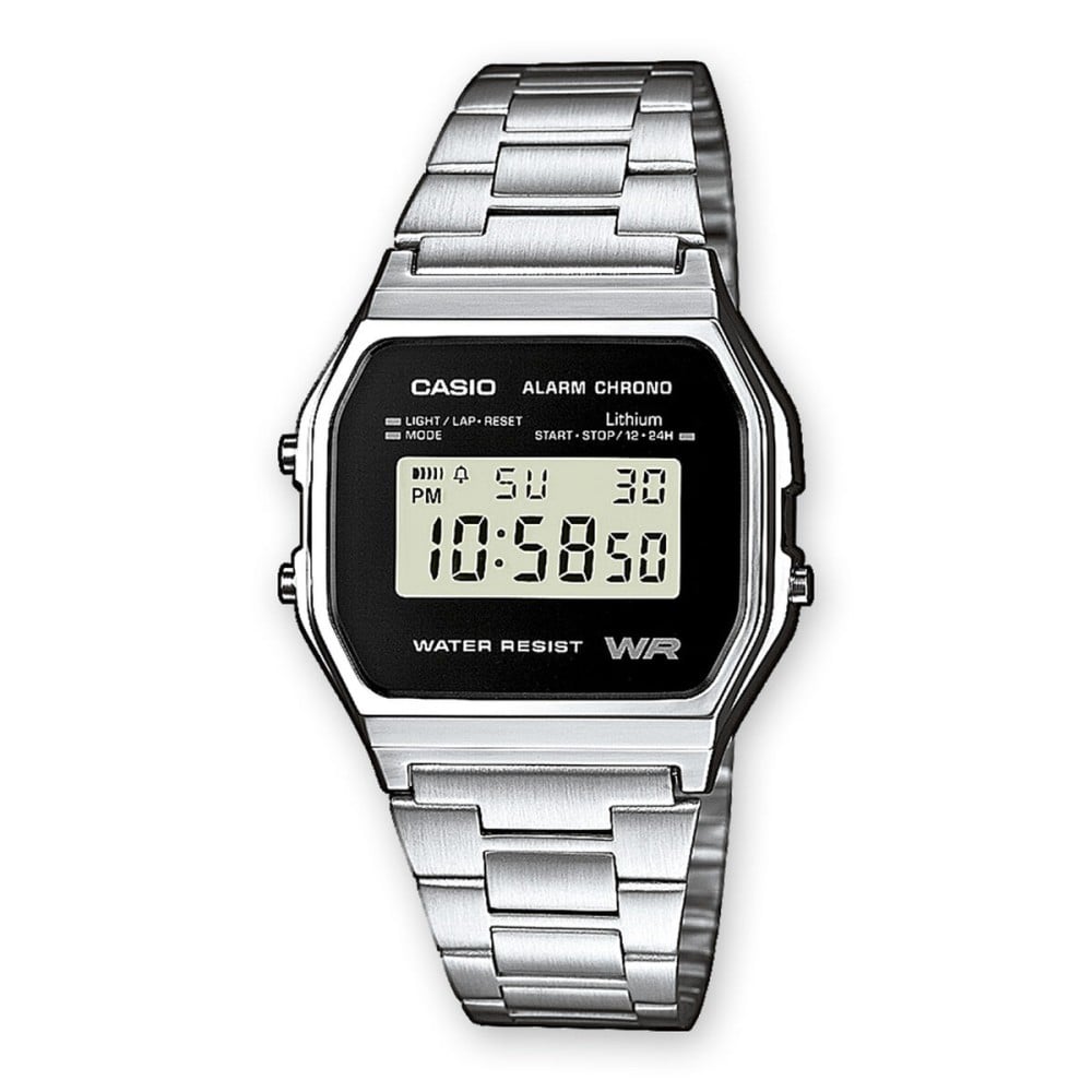 Montre Homme Casio A158WEA-1EF Noir Gris Argenté