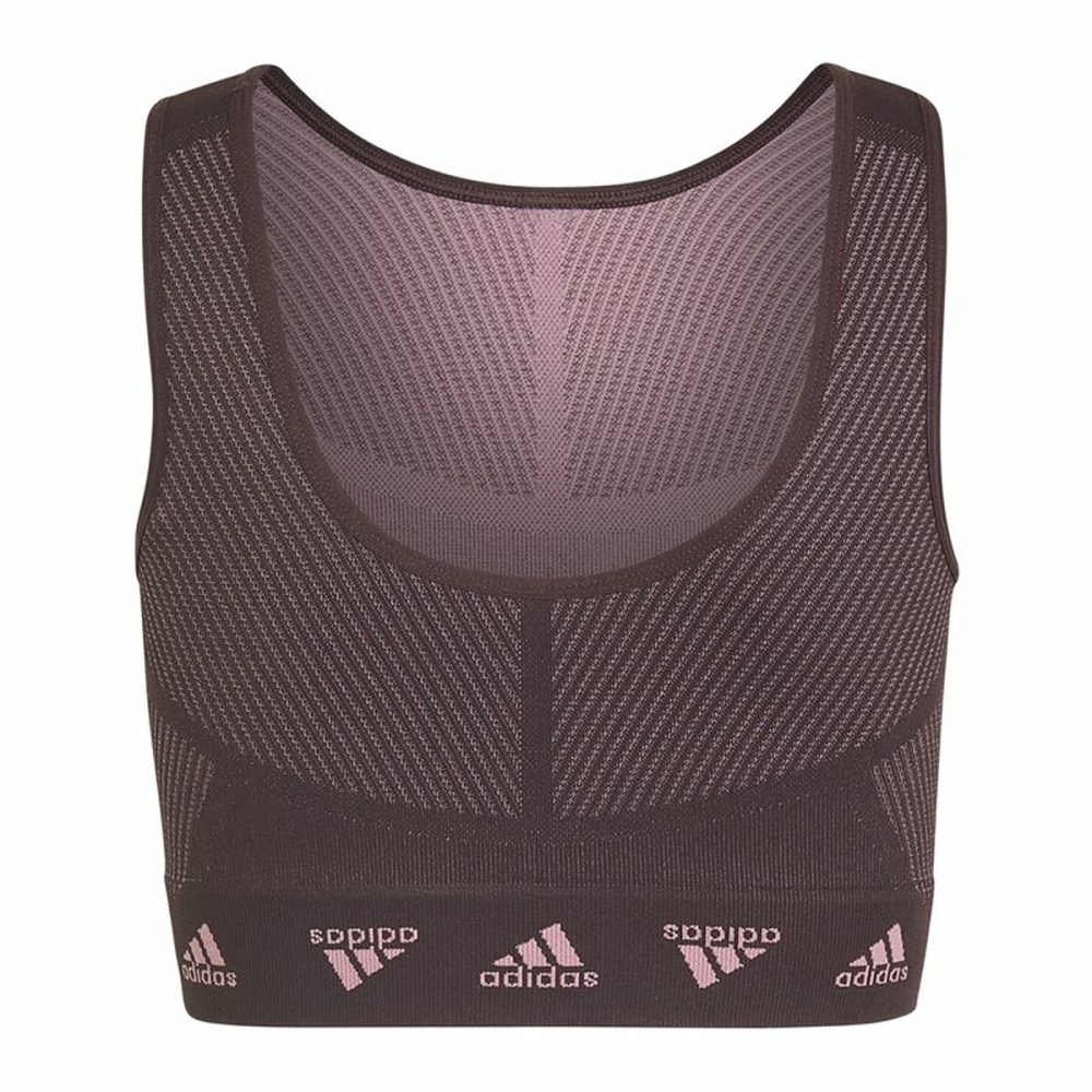 Sports Bra Adidas  Aeroknit Seamless Maroon Dark Red