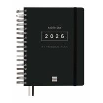 Diary Finocam Black Quarto 15,5 x 21,7 cm