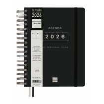 Diary Finocam Black Quarto 15,5 x 21,7 cm