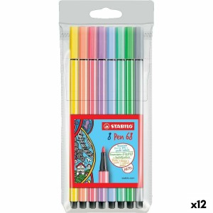 Marker-Set Stabilo Pen 68 Bunt 8 Stücke 12 Stück