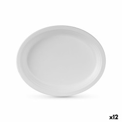 Geschirr-Set Algon Einwegartikel Weiß Zuckerrohr Oval 26 cm (12 Stück)