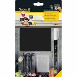 Tafel Securit Mit Unterstützung Satz 7,4 × 10,5 cm 20 Stück Schwarz