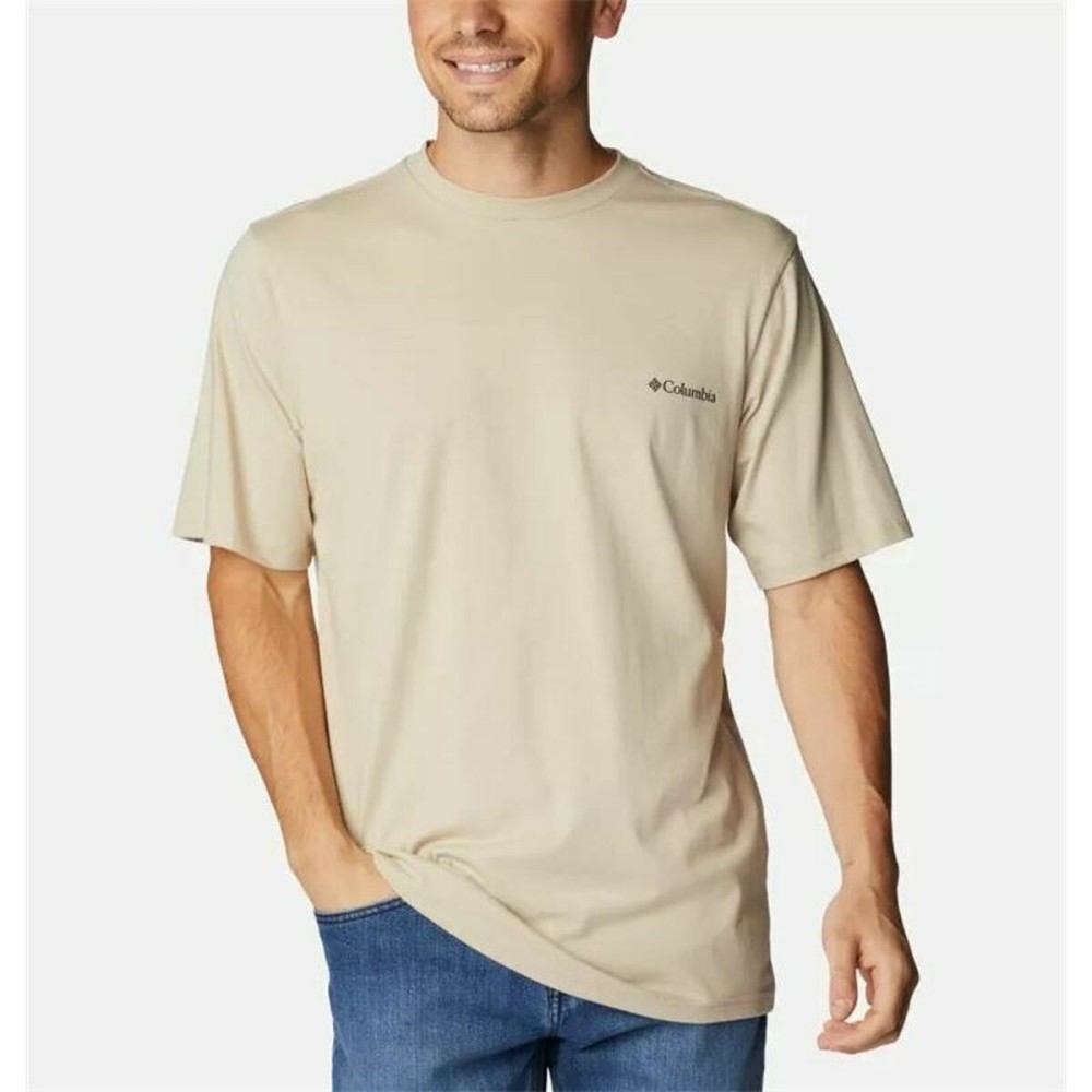 Men’s Short Sleeve T-Shirt Columbia Csc Basic Logo™ Light brown Moutain