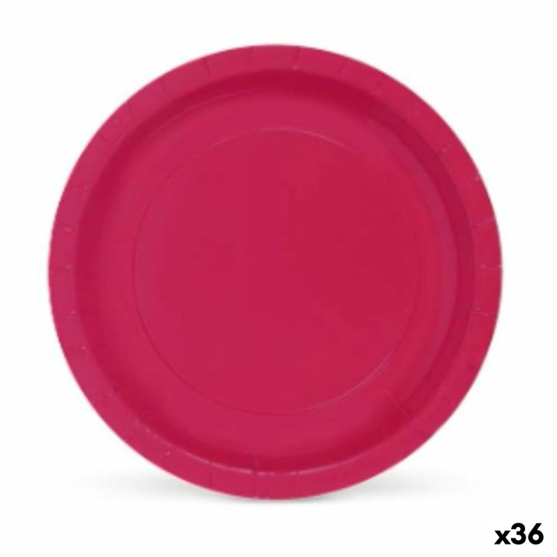 Plate set Algon Burgundy Disposable Cardboard 20 x 20 x 1,5 cm (36 Units)