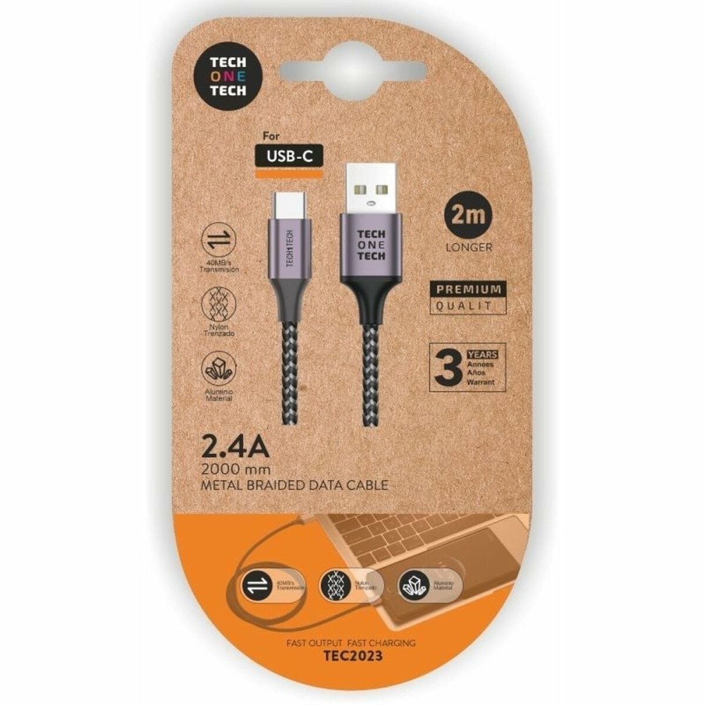 USB A zu USB-C-Kabel Tech One Tech TEC2023 2 m