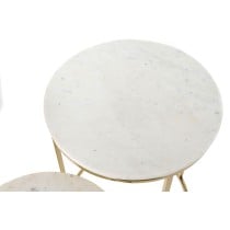 Set of 2 tables DKD Home Decor White Golden Aluminium Marble 46 x 46 x 58 cm