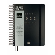 Diary Finocam Tempus Black Quarto 15,5 x 21,7 cm 2024-2025