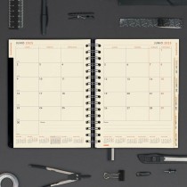 Diary Finocam Tempus Black Quarto 15,5 x 21,7 cm 2024-2025