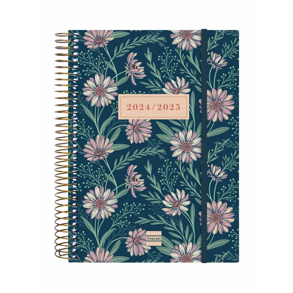 Diary Finocam Daisy Multicolour A5 15,5 x 21,2 cm 2024-2025