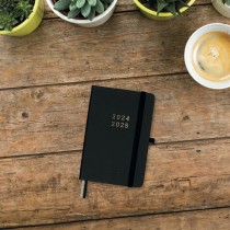 Diary Finocam Minimal Black A6 10 x 15 cm 2024-2025