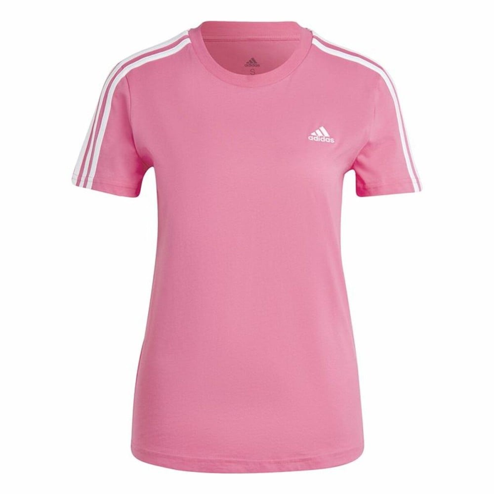 Damen Kurzarm-T-Shirt Adidas 3 stripes Rosa