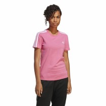 Damen Kurzarm-T-Shirt Adidas 3 stripes Rosa