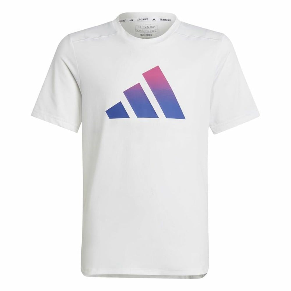 Child's Short Sleeve T-Shirt Adidas Train Icons White