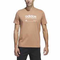 Herren Kurzarm-T-Shirt Adidas Lounge Braun