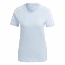 Women’s Short Sleeve T-Shirt Adidas 3 stripes Light Blue