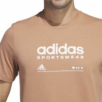 Herren Kurzarm-T-Shirt Adidas Lounge Braun