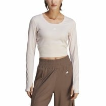 Langarm Damen T-Shirt Adidas Studio Beige