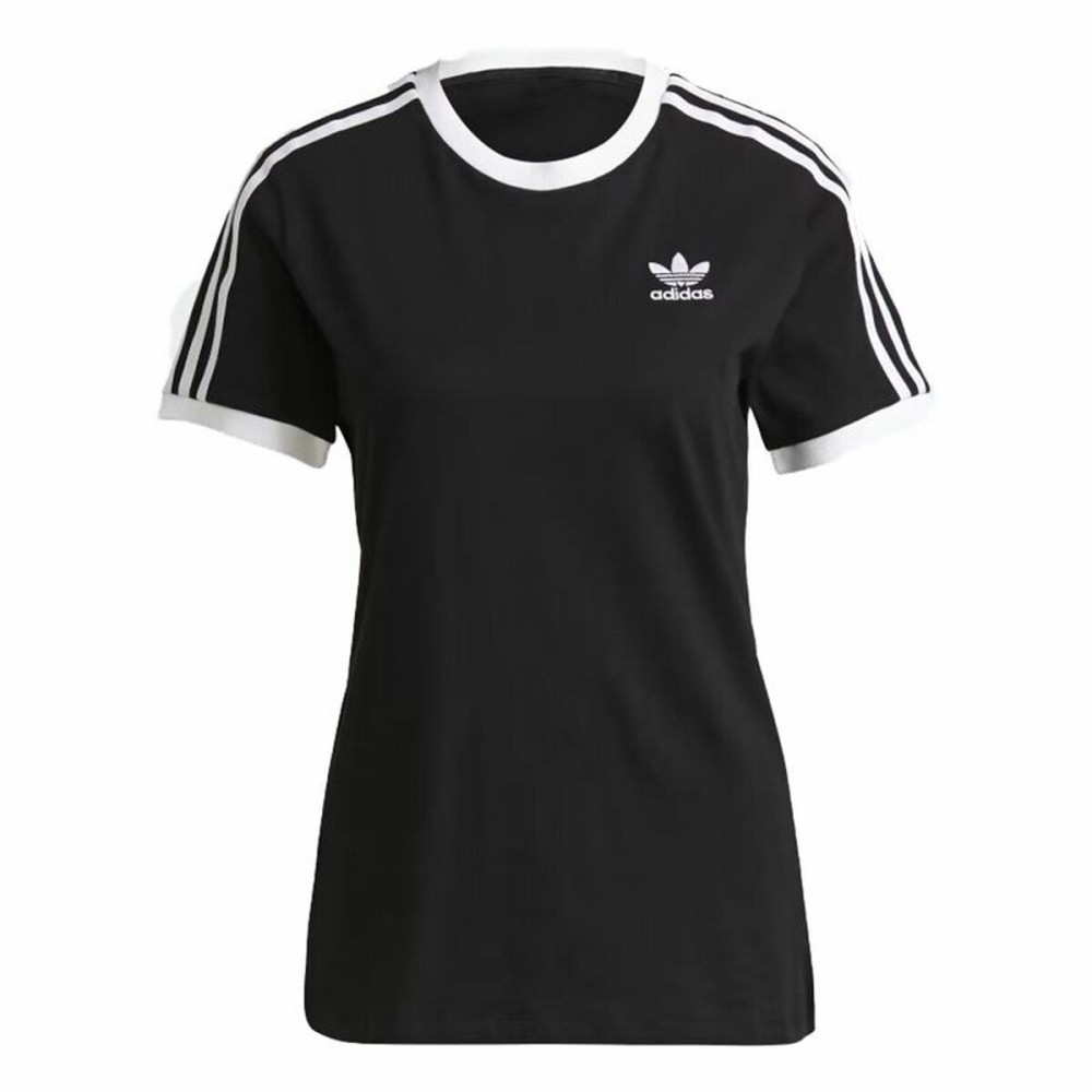 Damen Kurzarm-T-Shirt Adidas 3 stripes Schwarz