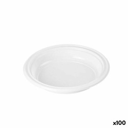 Lot d'assiettes réutilisables Algon Blanc Plastique 20,5 x 20,5 x 3 cm (6 Unités)