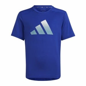 Kurzarm-T-Shirt für Kinder Adidas Icons Aeroready Blau