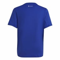 Kurzarm-T-Shirt für Kinder Adidas Icons Aeroready Blau